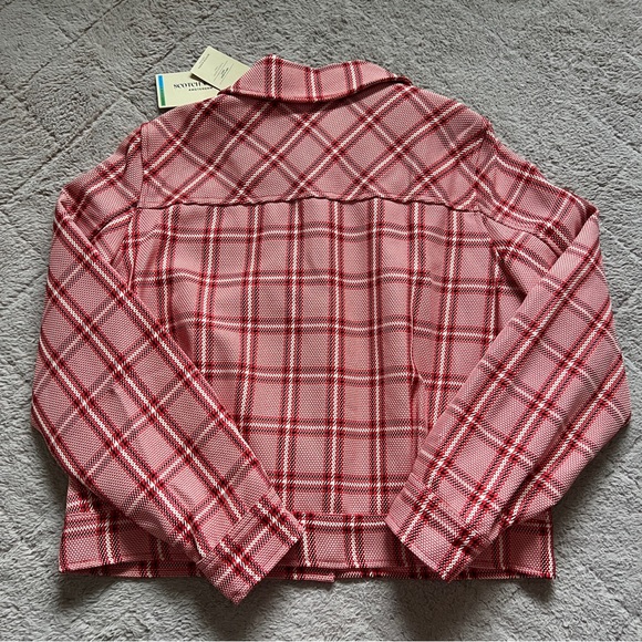 NWT Scotch & Soda Good Luck Charm Checked Plaid Button Up Jacket Women’s Size L - Picture 4 of 8